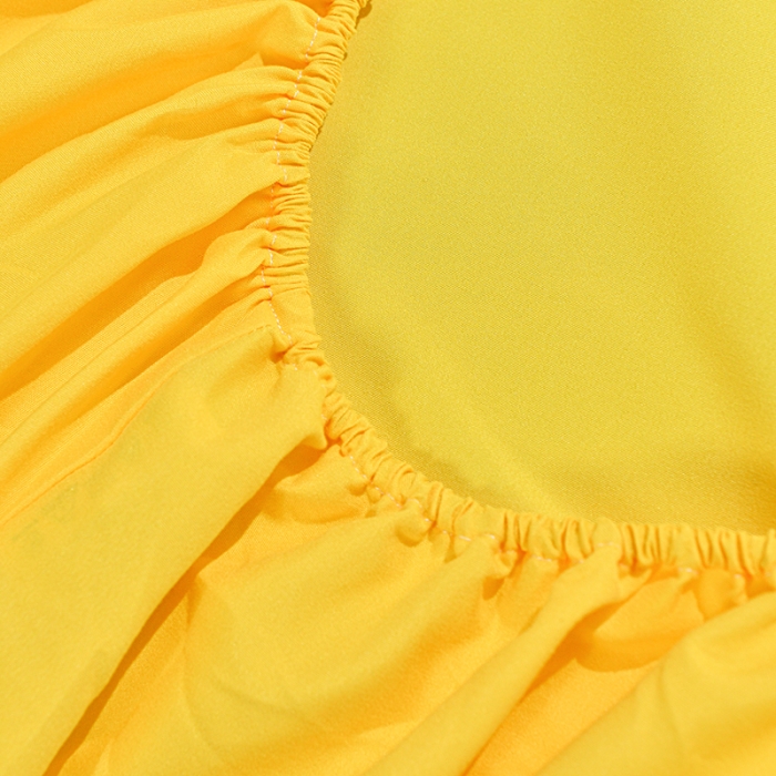 91家纺网 家纺一手货源 找家纺 极梦 2025新款ins纯色水洗棉磨毛单床笠三件套 杏黄色