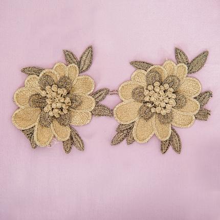 91家纺网 家纺一手货源 找家纺 天河花边 双节朵花贴布绣花边家纺辅料