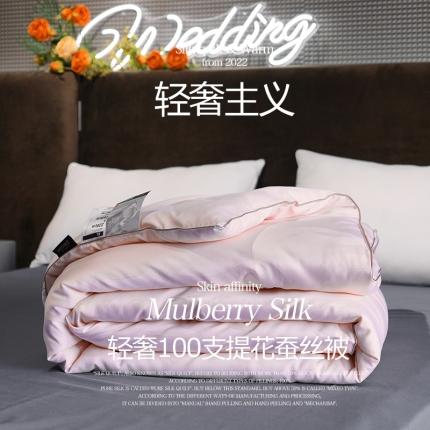 91家纺网 家纺一手货源 找家纺 2025新款轻奢100支大提花蚕丝被 松露金