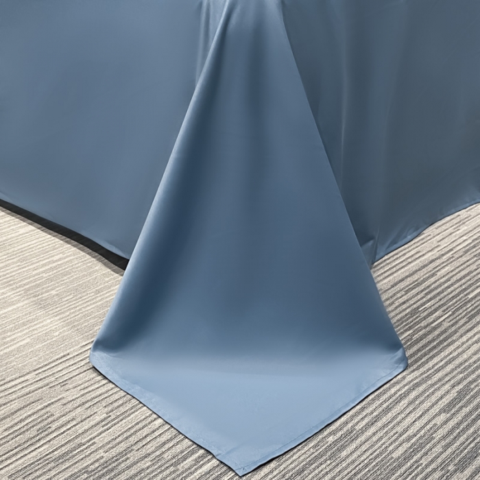 91家纺网 家纺一手货源 找家纺 遇见家居 2022水洗磨毛亲肤棉贡缎提花四件套-柏林-宾利蓝