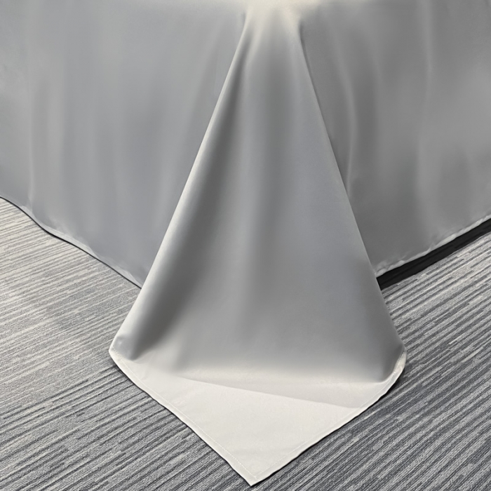 91家纺网 家纺一手货源 找家纺 遇见家居2022新款水洗磨毛亲肤棉贡缎提花四件套 柏林-浅灰