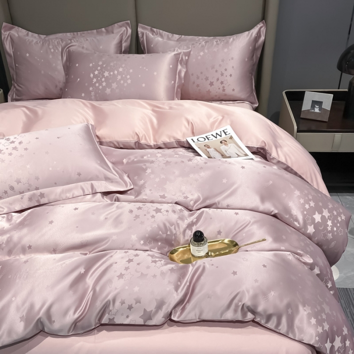 91家纺网 家纺一手货源 找家纺 遇见家居2022水洗磨毛亲肤棉贡缎提花四件套-柏林柏林-星粉