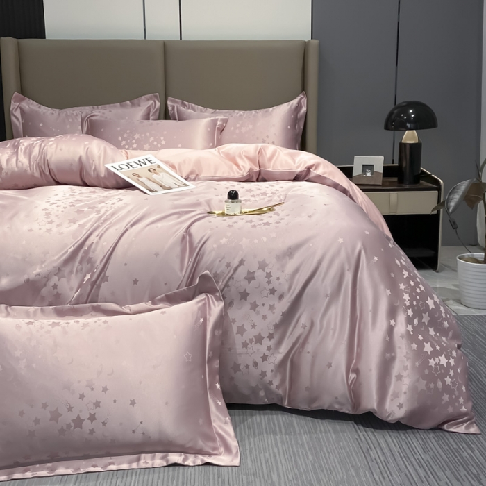 91家纺网 家纺一手货源 找家纺 遇见家居2022水洗磨毛亲肤棉贡缎提花四件套-柏林柏林-星粉