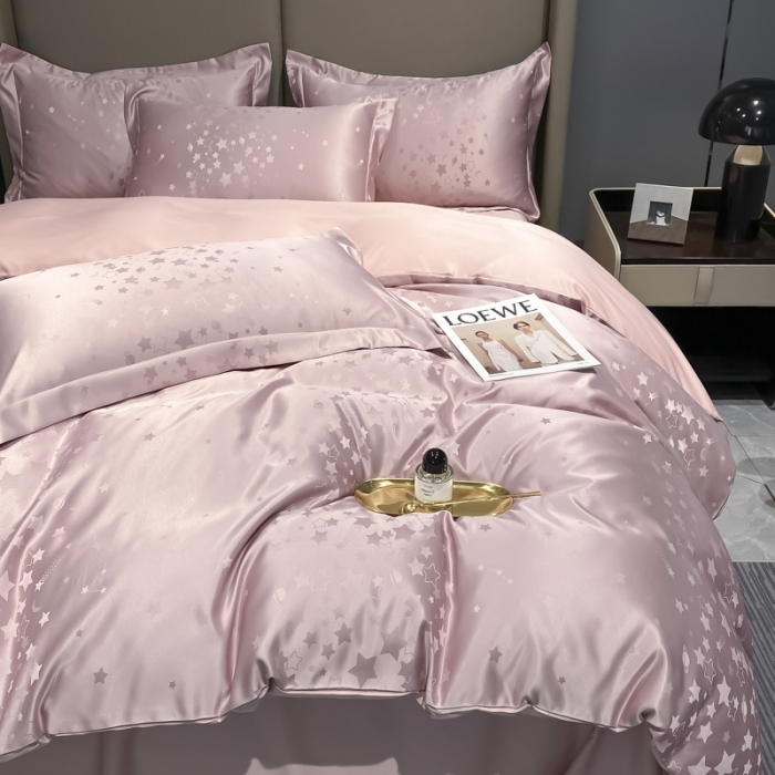 91家纺网 家纺一手货源 找家纺 遇见家居2022水洗磨毛亲肤棉贡缎提花四件套-柏林柏林-星粉