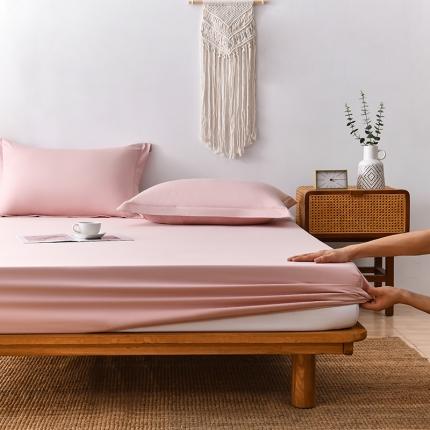 91家纺网 家纺一手货源 找家纺 艾可可家纺 2024新款40支13372全棉纯色单床笠 藕粉