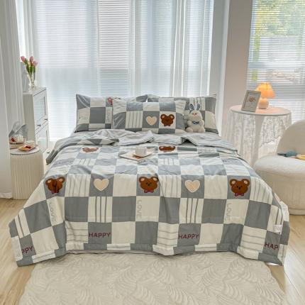 91家纺网 家纺一手货源 找家纺 （总）沐辰 2022新款全棉水洗棉大豆纤维夏被