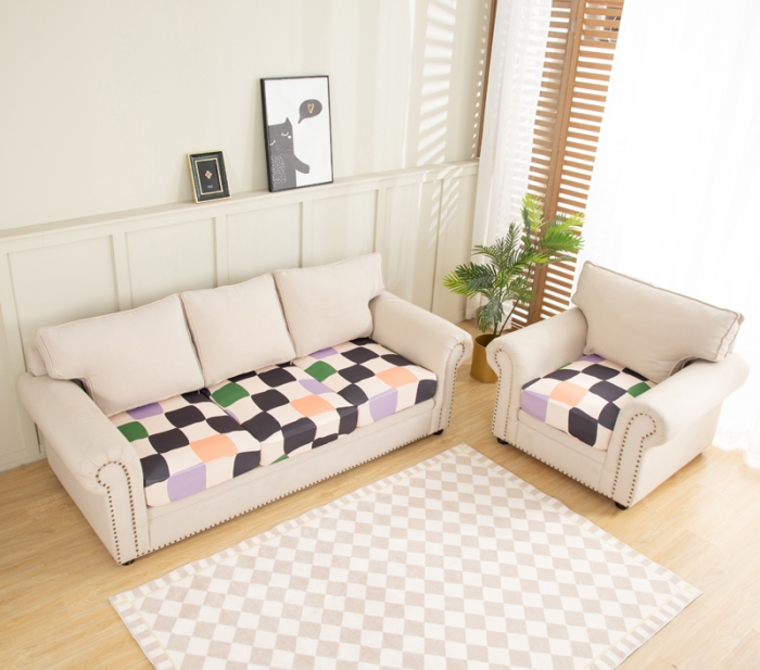 91家纺网 家纺一手货源 找家纺 兴妮雅家纺 2022新款四季款坐垫套 多彩方格