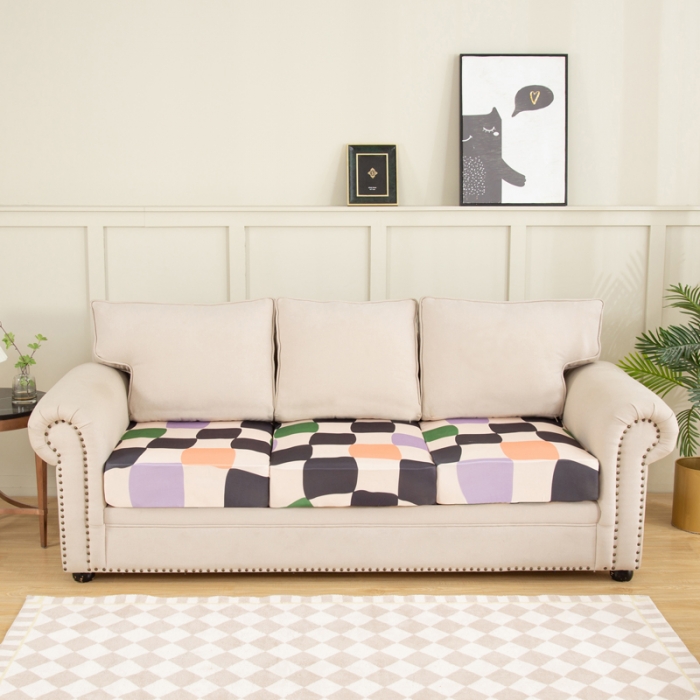 91家纺网 家纺一手货源 找家纺 兴妮雅家纺 2022新款四季款坐垫套 多彩方格