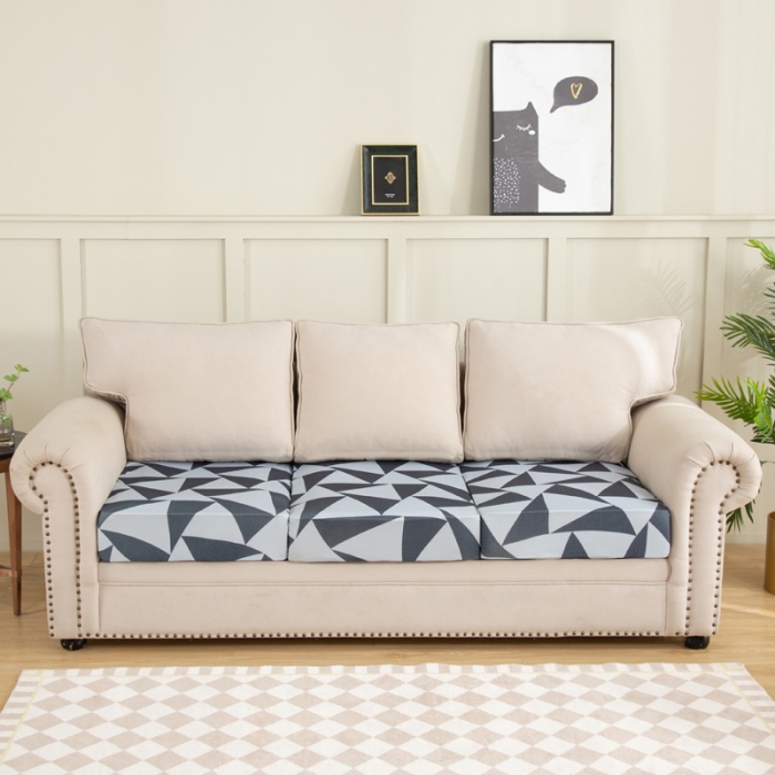 91家纺网 家纺一手货源 找家纺 兴妮雅家纺 2022新款四季款坐垫套 灰调三角形