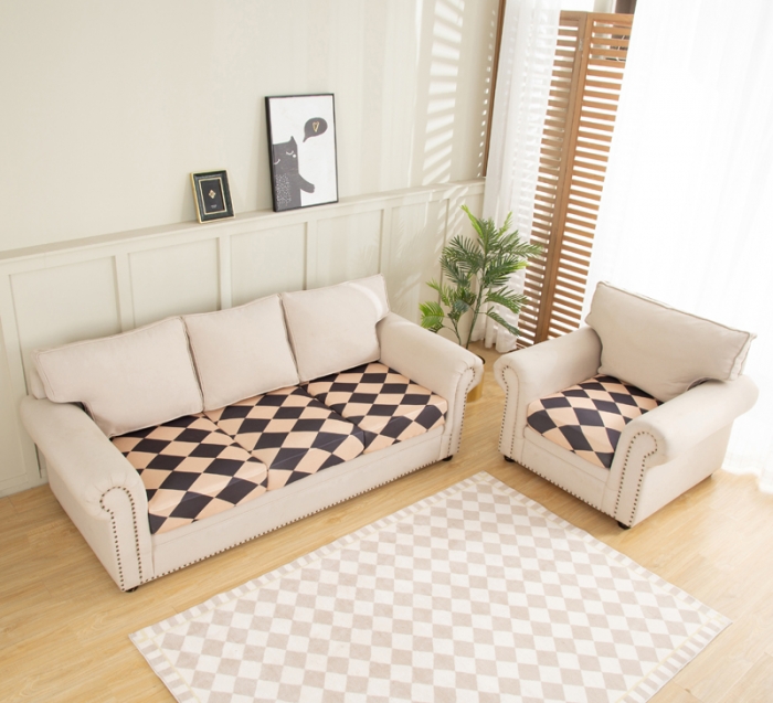 91家纺网 家纺一手货源 找家纺 兴妮雅家纺 2022新款四季款坐垫套 简约主义咖