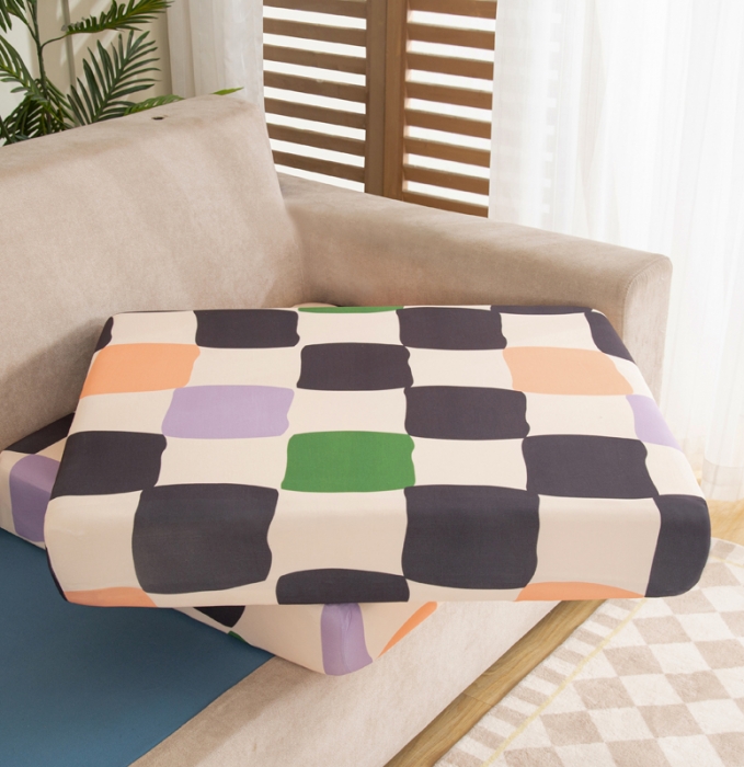 91家纺网 家纺一手货源 找家纺 兴妮雅家纺 2022新款印花款贵妃坐垫套多彩方格