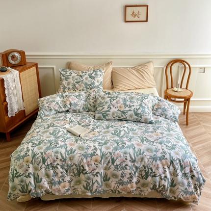 91家纺网 家纺一手货源 找家纺 窝米2022新款13370全棉四件套花卉系列 夏花