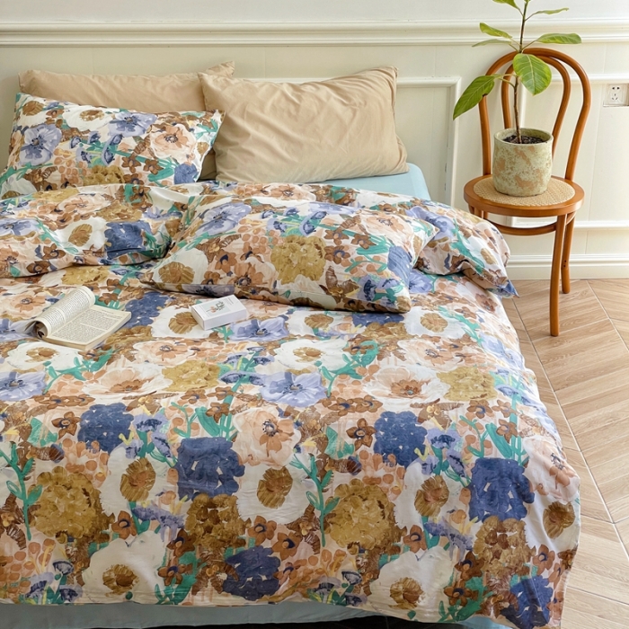 91家纺网 家纺一手货源 找家纺 （总）窝米2022新款13370全棉四件套花卉系列