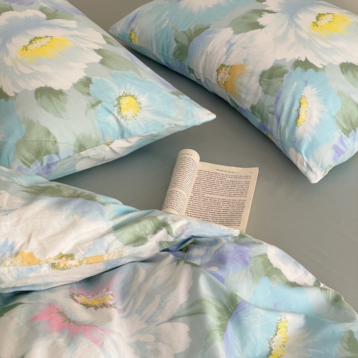 91家纺网 家纺一手货源 找家纺 窝米2022新款13370全棉四件套花卉系列 春风里