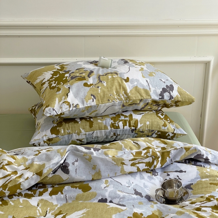 91家纺网 家纺一手货源 找家纺 窝米2022新款13370全棉四件套花卉系列 青柚