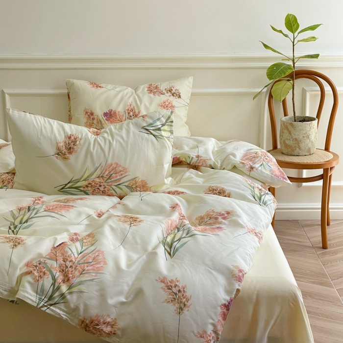 91家纺网 家纺一手货源 找家纺 窝米2022新款13370全棉四件套花卉系列 秋收