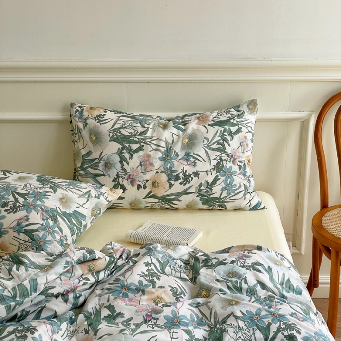 91家纺网 家纺一手货源 找家纺 窝米2022新款13370全棉四件套花卉系列 夏花