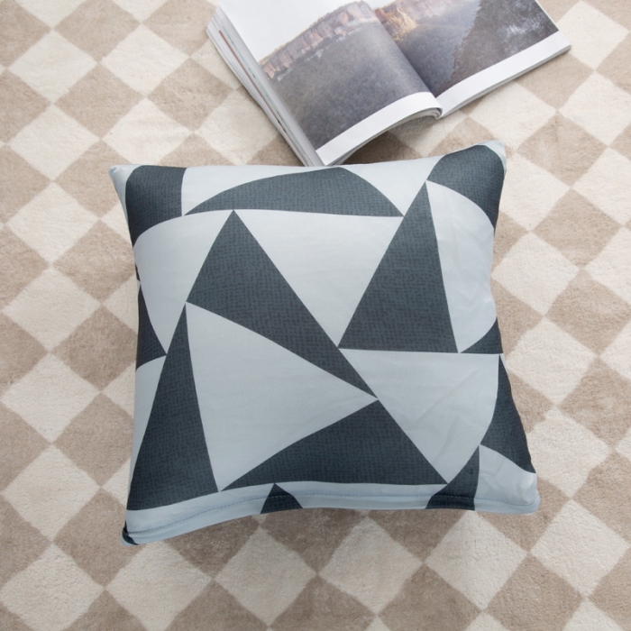 91家纺网 家纺一手货源 找家纺 兴妮雅 2022新款贵妃风格组合全包沙发套 灰调三角形