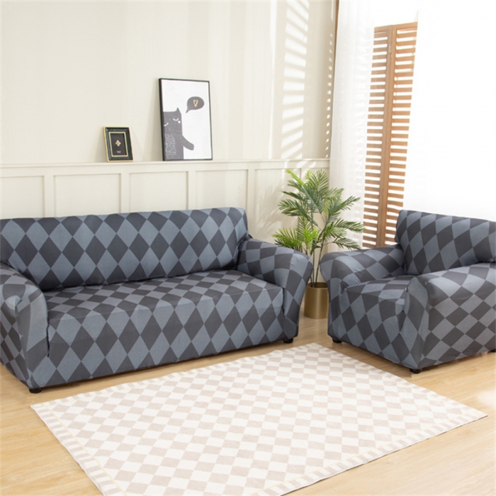 91家纺网 家纺一手货源 找家纺 兴妮雅 2022新款贵妃风格组合全包沙发套 简约主义灰