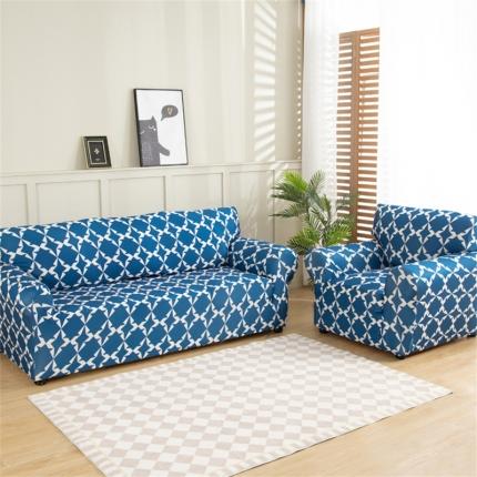 兴妮雅 2022新款贵妃风格组合全包沙发套 克莱因蓝格