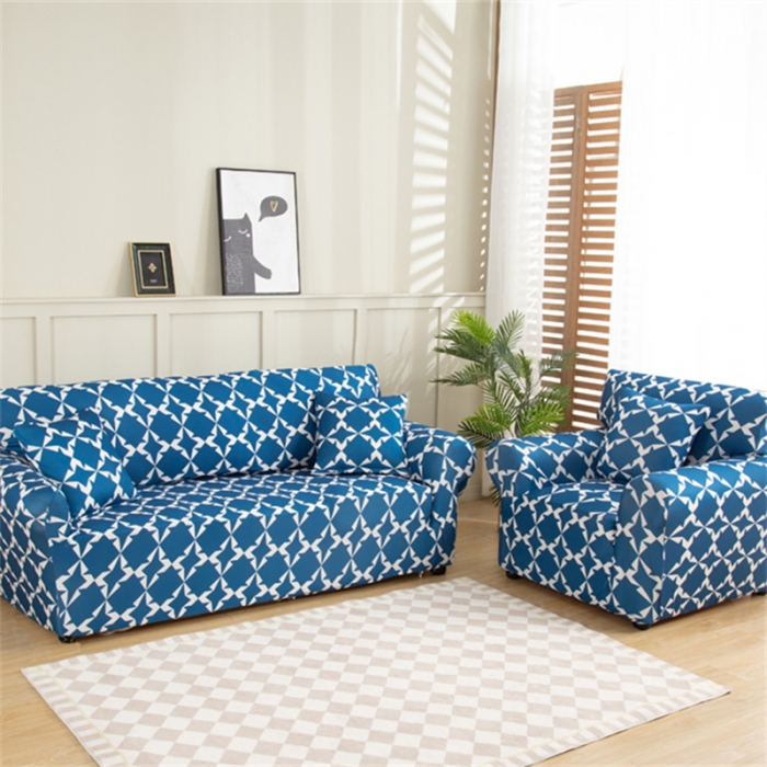 91家纺网 家纺一手货源 找家纺 兴妮雅 2022新款贵妃风格组合全包沙发套 克莱因蓝格