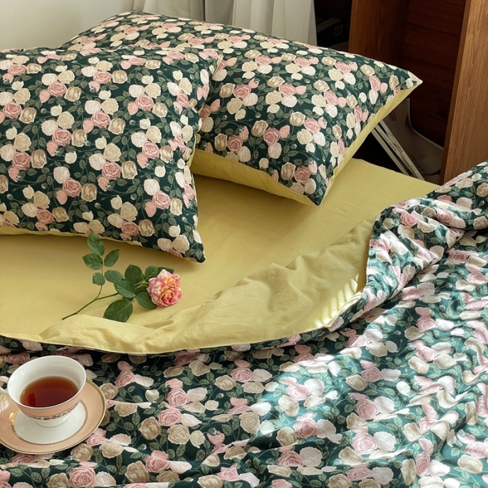 91家纺网 家纺一手货源 找家纺 梦享生活家居 2022新款纯棉夏被 玫瑰