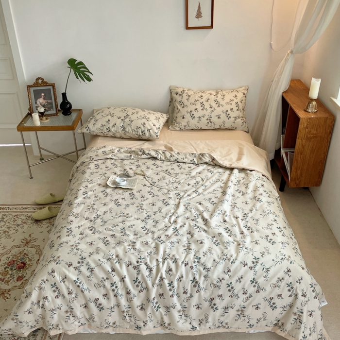 91家纺网 家纺一手货源 找家纺 梦享生活家居 2022新款纯棉夏被 香草