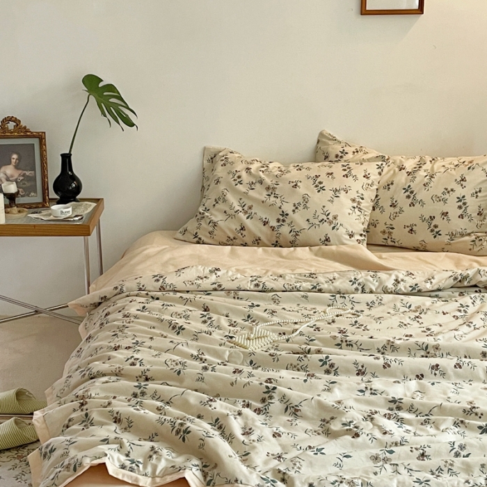 91家纺网 家纺一手货源 找家纺 梦享生活家居 2022新款纯棉夏被 香草