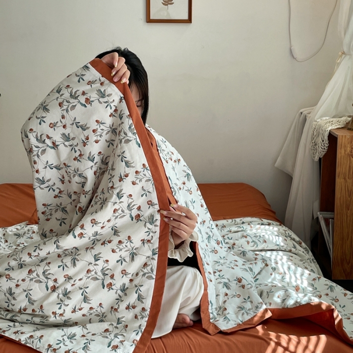 91家纺网 家纺一手货源 找家纺 梦享生活家居 2022新款纯棉夏被 栀香