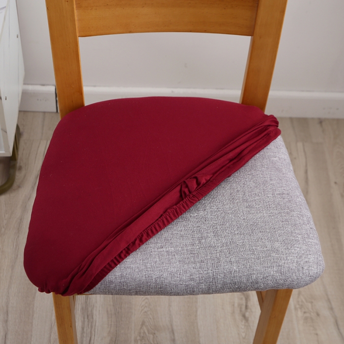 91家纺网 家纺一手货源 找家纺 兴妮雅 2022新款四季款弹力布椅子套45*45cm 酒红