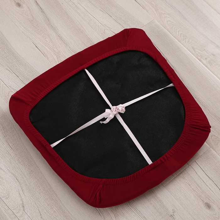 91家纺网 家纺一手货源 找家纺 兴妮雅 2022新款四季款弹力布椅子套45*45cm 酒红