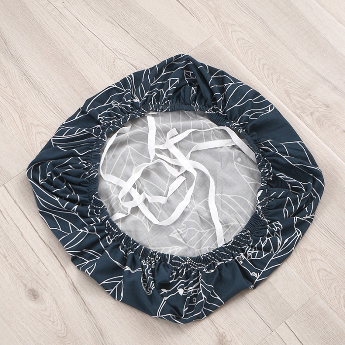 91家纺网 家纺一手货源 找家纺 兴妮雅 2022新款四季款弹力布椅子套45*45cm 蓝树叶