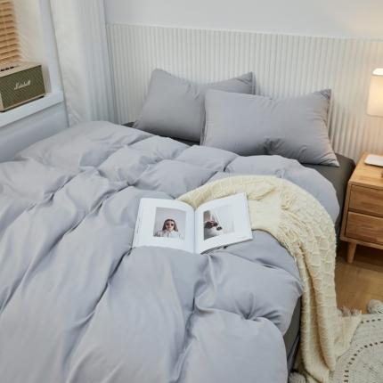 乐居坊 2023新款纯色忆丝棉四件套 香菲-米灰＋灰