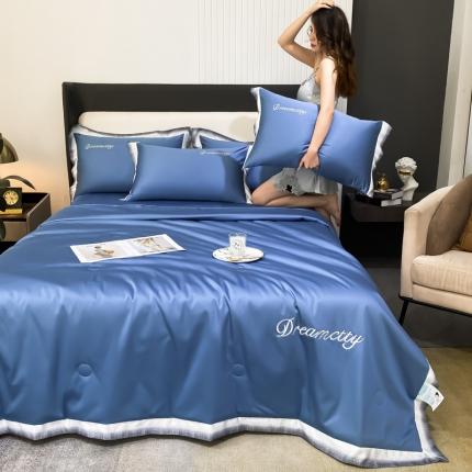 91家纺网 家纺一手货源 找家纺 （总）梦镜 2025新款水洗真丝刺绣夏被单夏被三件套四件套