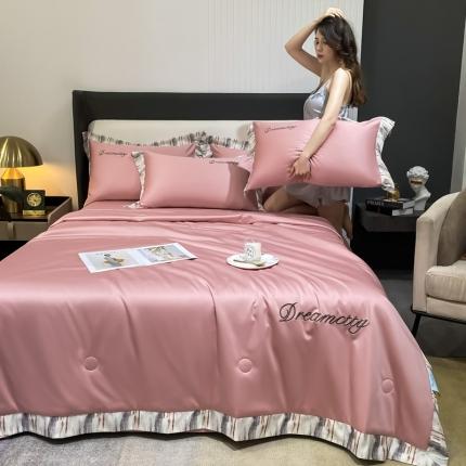 91家纺网 家纺一手货源 找家纺 （总）梦镜 2025新款水洗真丝刺绣夏被单夏被三件套四件套