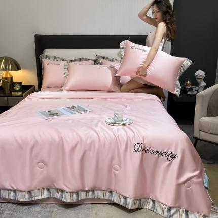 91家纺网 家纺一手货源 找家纺 （总）梦镜 2025新款水洗真丝刺绣夏被单夏被三件套四件套