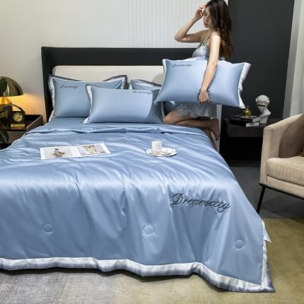 91家纺网 家纺一手货源 找家纺 （总）梦镜 2025新款水洗真丝刺绣夏被单夏被三件套四件套