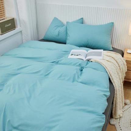 乐居坊 2023新款纯色忆丝棉四件套 香菲-水绿＋灰