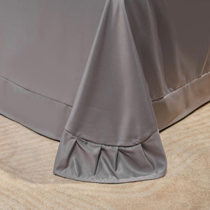 91家纺网 家纺一手货源 找家纺 苏东来2022居里花卉水洗真丝夏被四件套冰天丝刺绣夏凉空调被 盛开银灰