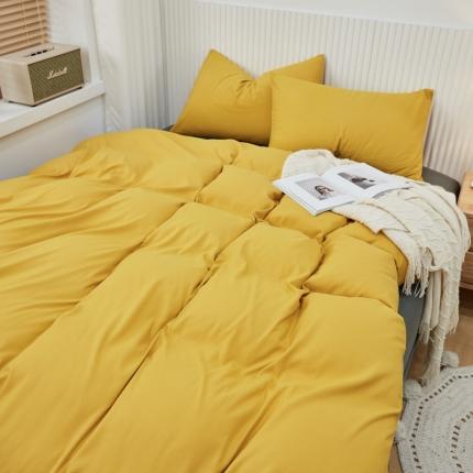 乐居坊 2023新款纯色忆丝棉四件套 香菲-姜黄＋灰