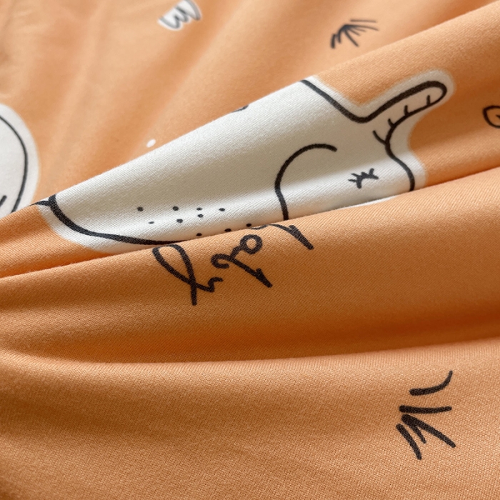 91家纺网 家纺一手货源 找家纺 千朵 2022新款全棉13372大豆夏被 橙色小象