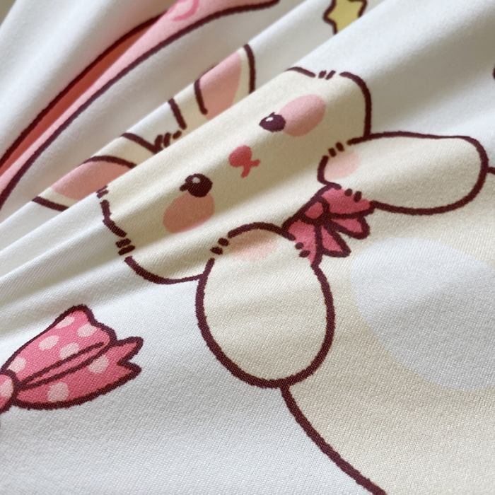 91家纺网 家纺一手货源 找家纺 千朵 2022新款全棉13372大豆夏被 粉红兔