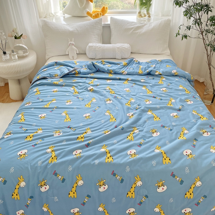 91家纺网 家纺一手货源 找家纺 千朵 2022新款全棉13372大豆夏被 可爱小鹿