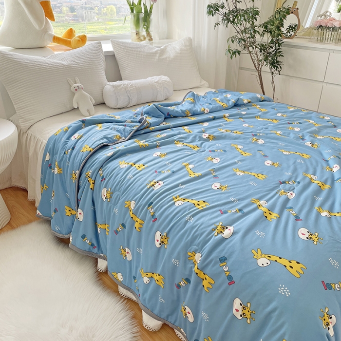 91家纺网 家纺一手货源 找家纺 千朵 2022新款全棉13372大豆夏被 可爱小鹿