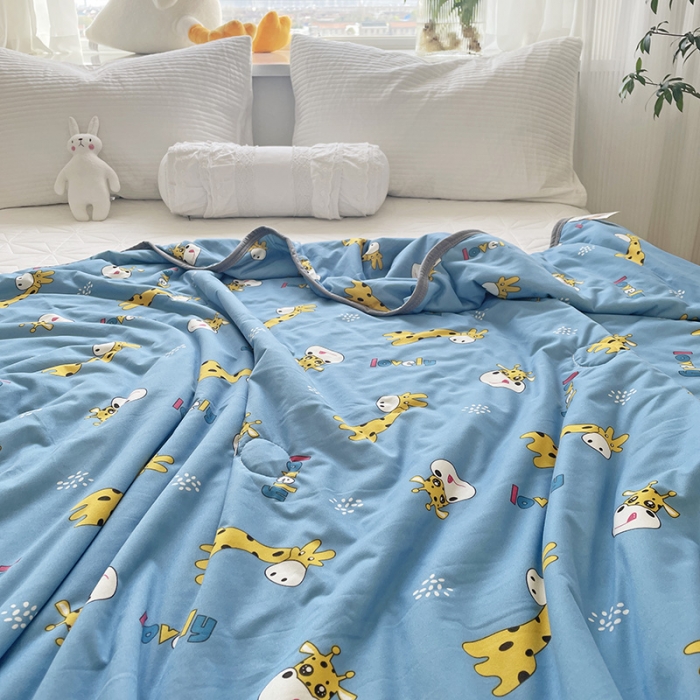 91家纺网 家纺一手货源 找家纺 千朵 2022新款全棉13372大豆夏被 可爱小鹿