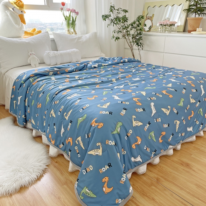 91家纺网 家纺一手货源 找家纺 千朵 2022新款全棉13372大豆夏被 恐龙时代