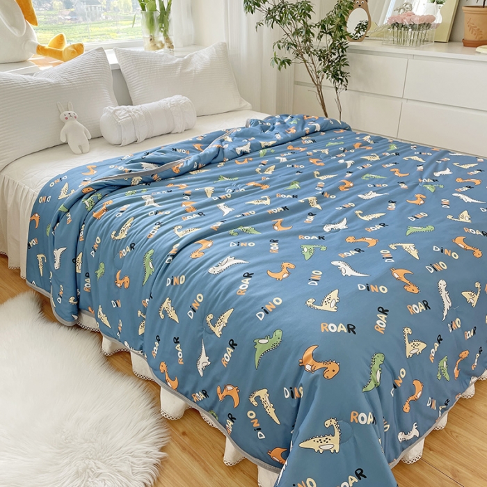 91家纺网 家纺一手货源 找家纺 千朵 2022新款全棉13372大豆夏被 恐龙时代