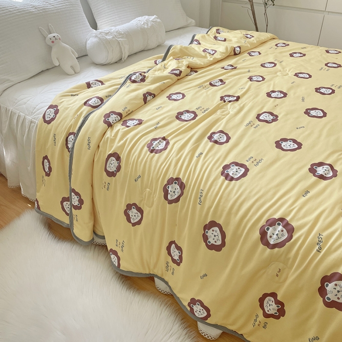 91家纺网 家纺一手货源 找家纺 千朵 2022新款全棉13372大豆夏被 萌狮