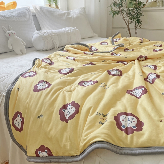 91家纺网 家纺一手货源 找家纺 千朵 2022新款全棉13372大豆夏被 萌狮