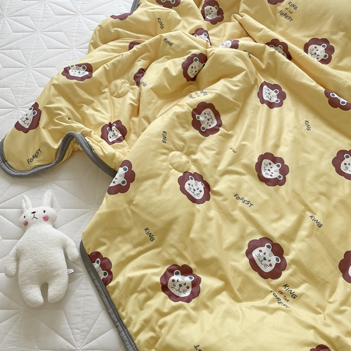 91家纺网 家纺一手货源 找家纺 千朵 2022新款全棉13372大豆夏被 萌狮